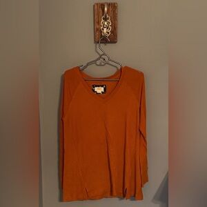 Maeve Orange Long Sleeve V-Neck